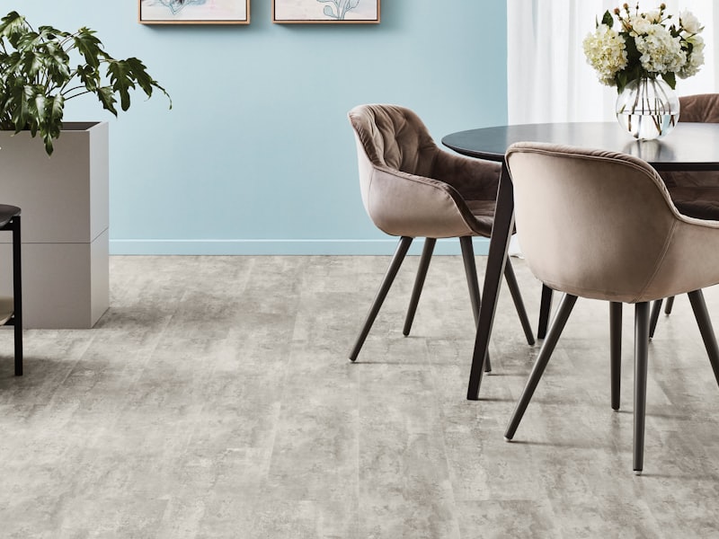 Luxury vinyl flooring in a kitchen