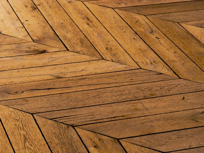 Engineered oak floor in a bright room